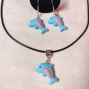 Dolphin Necklace and earring set